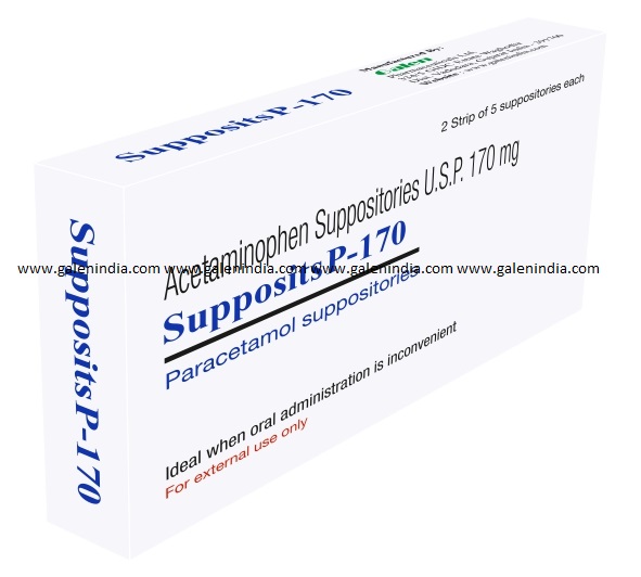 Acetaminophen (Paracetamol) Suppositories USP 170 mg