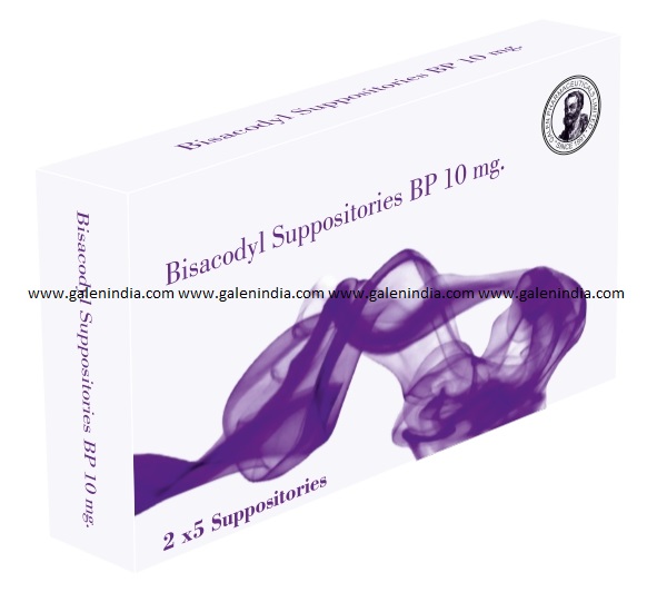 Bisacodyl Suppositories BP 10 mg.