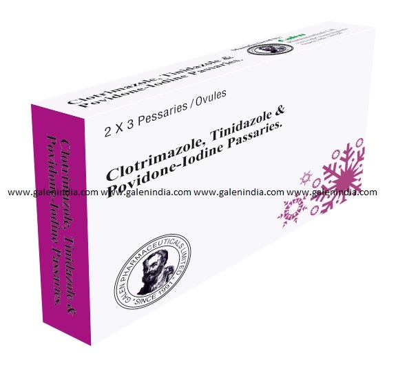 Clotrimazole, Tinidazole & Povidone Iodine Suppositories.