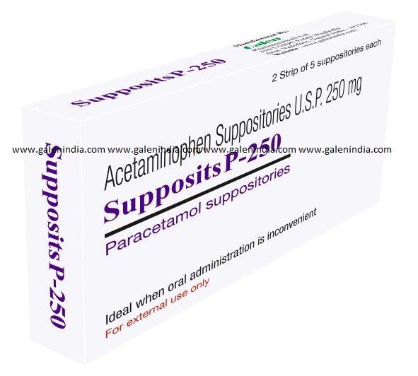 Acetaminophen (Paracetamol) Suppositories USP 250mg